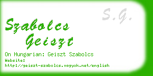 szabolcs geiszt business card